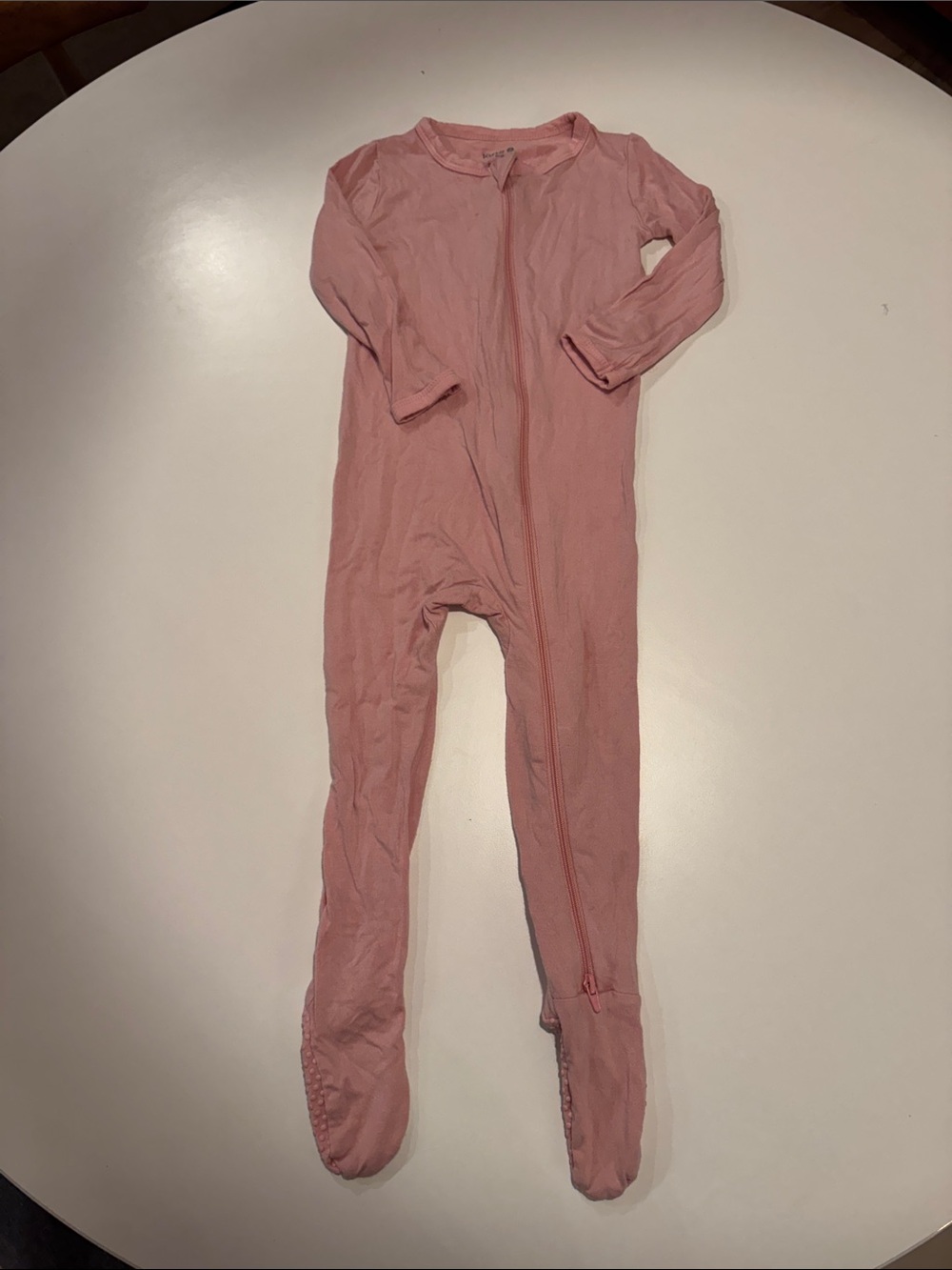 Kyte BABY Dusty Pink Footed One-Piece Zipper Pajama